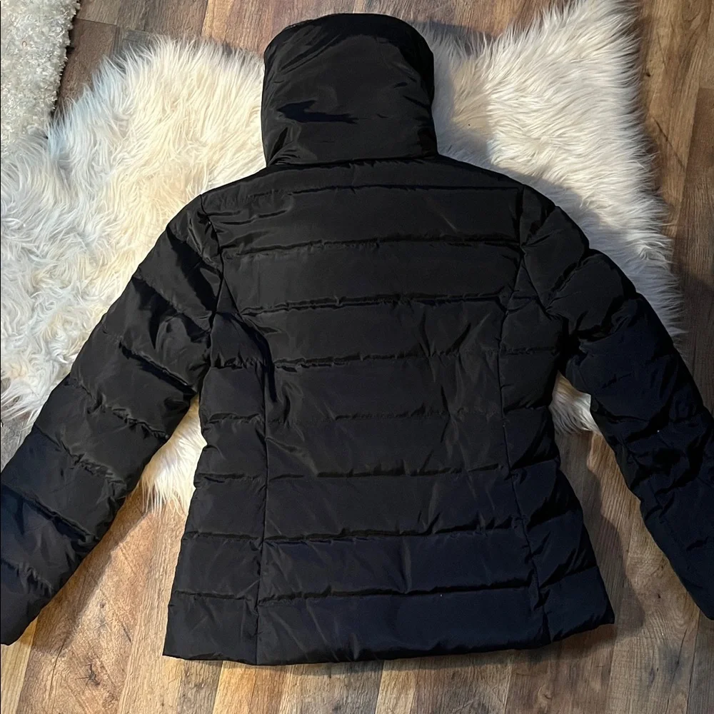 Jessica Simpson asymmetrical black puffer coat with knitted neck sweater collar - Picture 7 of 7